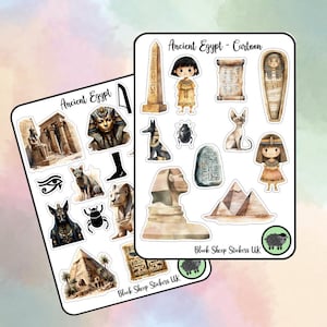 Ancient Egypt Stickers: Pyramids, Sphinx, Cleopatra