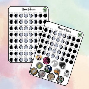 Moon Phase Planner Stickers: Full Moon Tracker