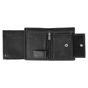 Cartera de piel negra de primera calidad para hombre hecha a mano y suave