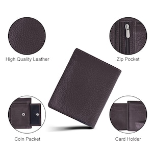 Cartera de piel marrón oscuro para hombre: elaborada artesanalmente con materiales de alta calidad, un regalo perfecto para hombre.