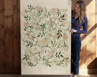 Vintage Flora, Extra Large Wall Art, Oversized Wall Art, Nature Tapestry, Botanical Textile Wall Art, Vintage Botanical Canvas Art, 088