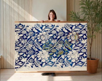 Morris Floral Tapestry, Botanical Wall Tapestry, Extra Large Wall Hanging, Wall Hanging Canvas, Tapestry Wall Hanging, 125