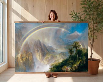 Rainy Season Giant Wall Art Church Vintage Andes Tropical Rainbow Tapestry