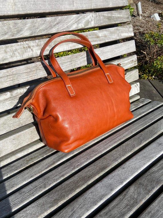 Siena Brown Leather Top-Handle Bag: Minimalist Everyday Tote