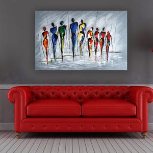 Peinture à l'huile abstraite originale colorée suspendue photo décoration de la maison art cadeau fait main