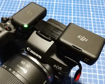 Soporte para receptor y transmisor de micrófono DJI para Canon EOS R: solución de montaje segura para el micrófono DJI en la cámara Canon: uso mejorado de la cámara Canon