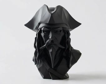 Pirate Bust Decor | 3D Printed Pirate Statue