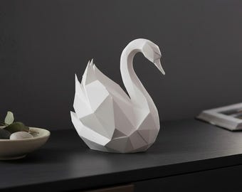 Modern Swan Sculpture | Minimalist Home Decor Ornament | 3D Printed Swan | Scandinavian Shelf Decor Gift