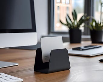 Modern Floating Business Card Holder – 3D Printed Desk Display | Sleek Minimalist Design in Multiple Colours