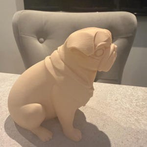 Pug Sculpture – Customizable Colors, Cute Dog Decor Gif, 3D Printed Bild 2