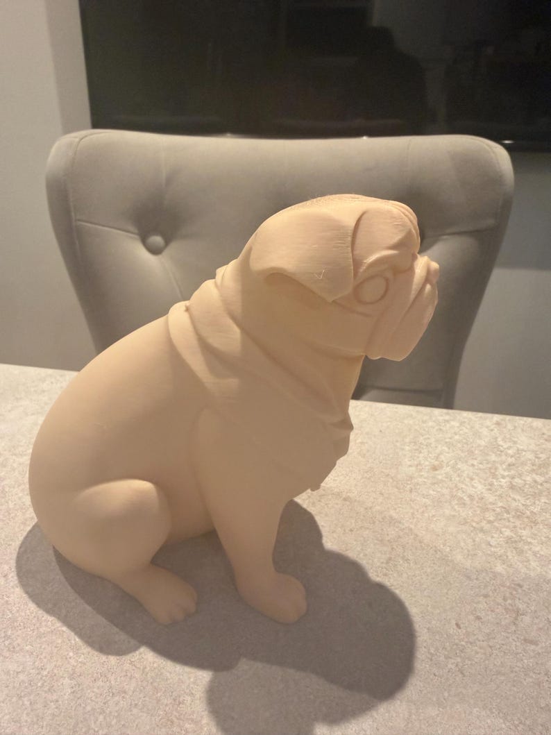 Pug Sculpture – Customizable Colors, Cute Dog Decor Gif, 3D Printed Bild 2