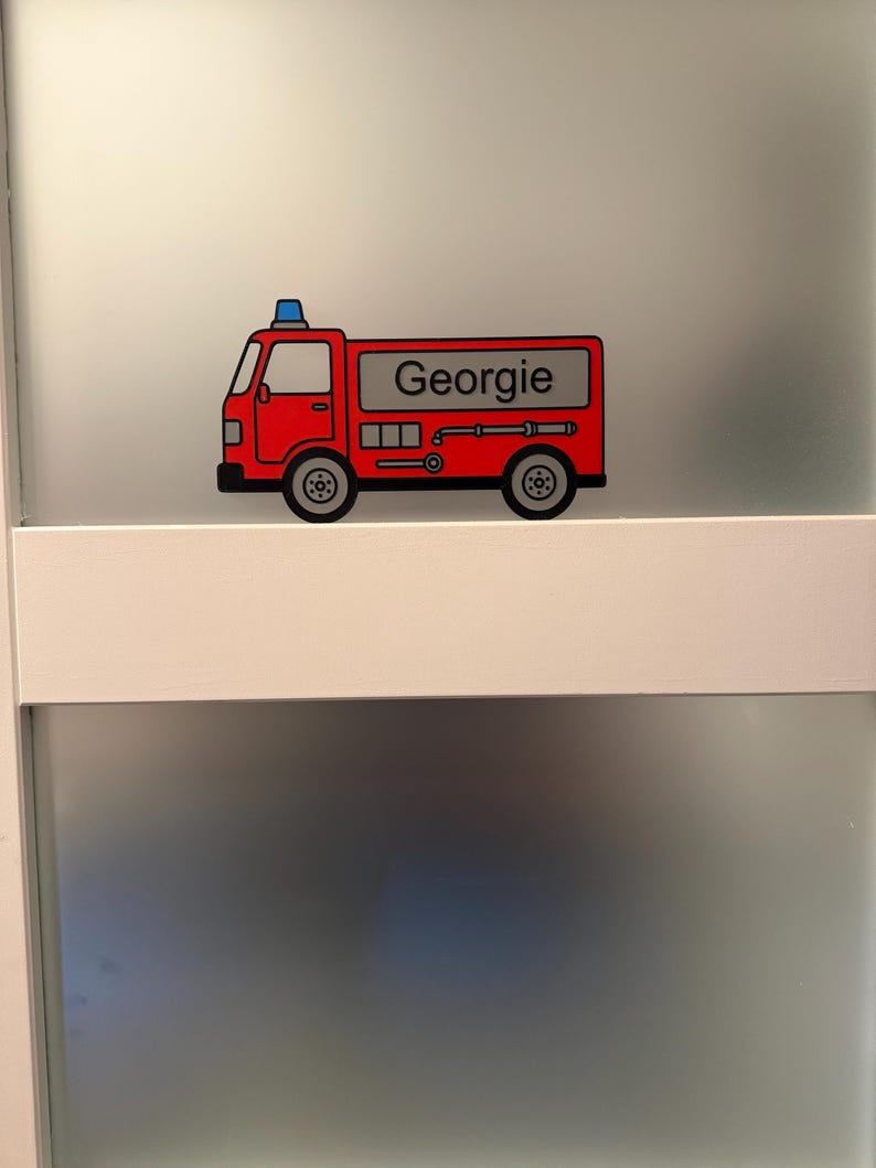 Personalised Fire Truck Door Sign – Custom Kids Bedroom Decor image 4