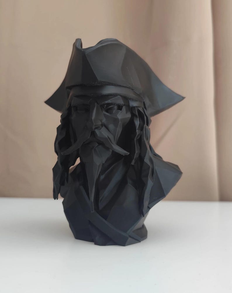 Pirate Bust Decor | 3D Printed Pirate Statue Bild 12