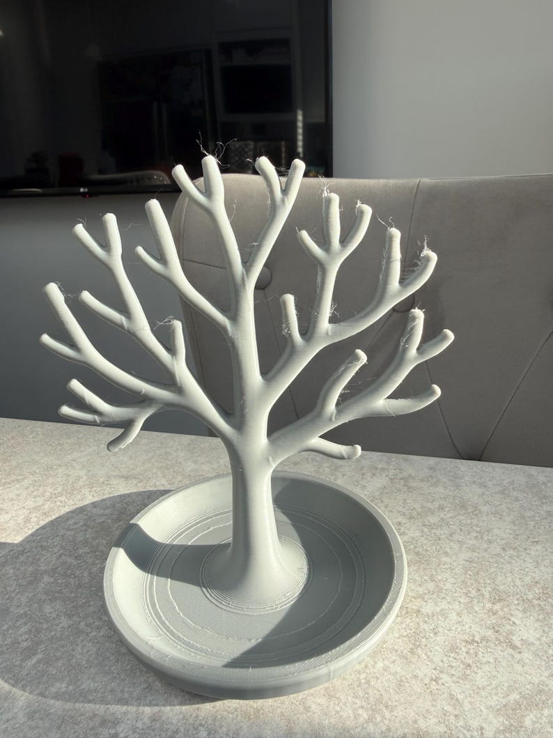 Elegant 3D Printed Jewellery Tree Stand | Modern Earring Holder | Necklace Organiser | Minimalist Display for Dressing Table or Gift image 5