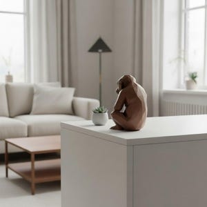 Geometric Monkey Sculpture | Low Poly Animal Statue | Modern Desk Decor | Contemporary Home Accent | Minimalist Art Figure image 8