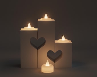 Heart Tealight Candle Holder | Red Love Heart Candle Centrepiece | Romantic Home Decor | Valentine Gift UK