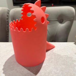 3D Printed Dinosaur Desk Bin | Fun Dino Rubbish Bin | Cute Office & Kids Room Decor | Unique Gift | Custom Colours | T-Rex Waste Basket image 4