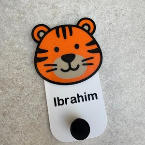 Personalised Tiger & Zebra Wall Hooks – Custom Kids Name Hooks for Coats, Bags and More! image 5