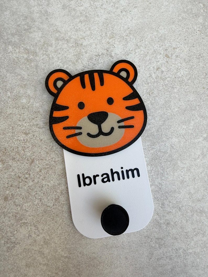 Personalised Tiger & Zebra Wall Hooks – Custom Kids Name Hooks for Coats, Bags and More! image 5