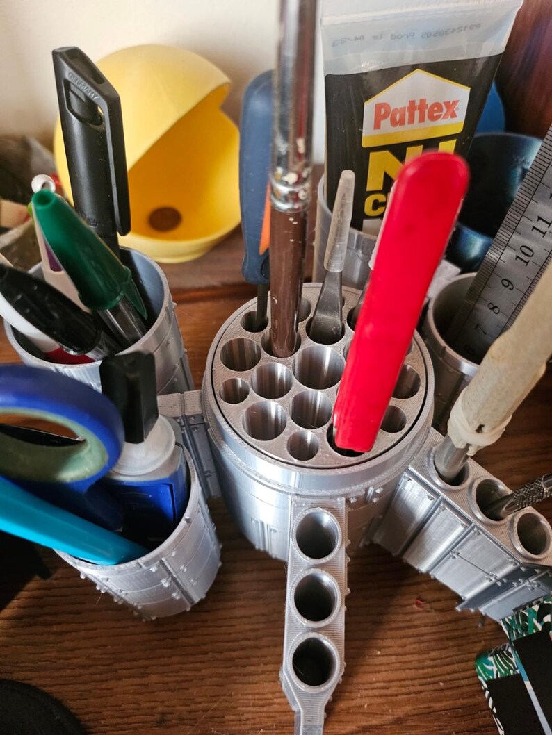 Rocket Desk Organiser | Space Pen Holder | 3D Printed Desk Tidy | Office & Craft Storage | Gift for Engineers | Sci‑Fi Decor image 2