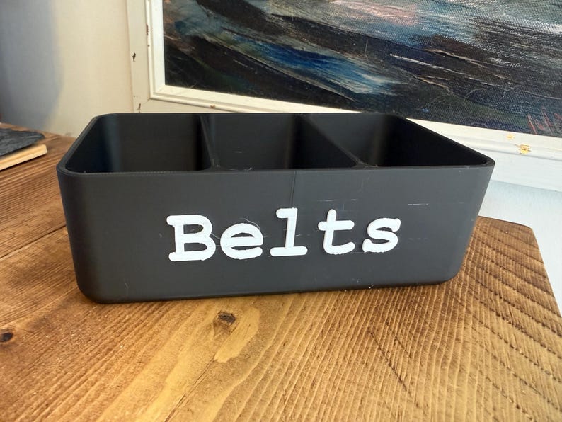 3D Printed Belt Organizer – Custom Belt Rack for Closet – Personalized Belt Holder Gift for Him – Men's Closet Storage – Father's Day Gift image 3