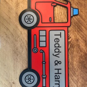 Personalised Fire Truck Door Sign – Custom Kids Bedroom Decor image 6