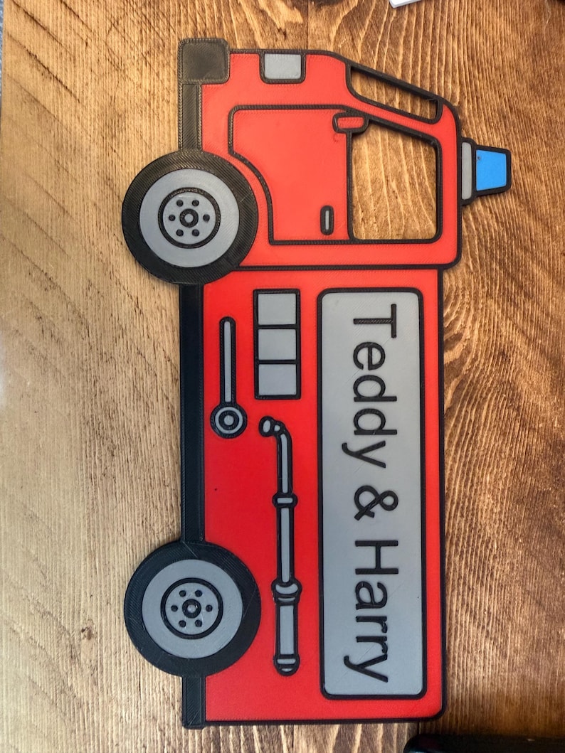 Personalised Fire Truck Door Sign – Custom Kids Bedroom Decor image 6