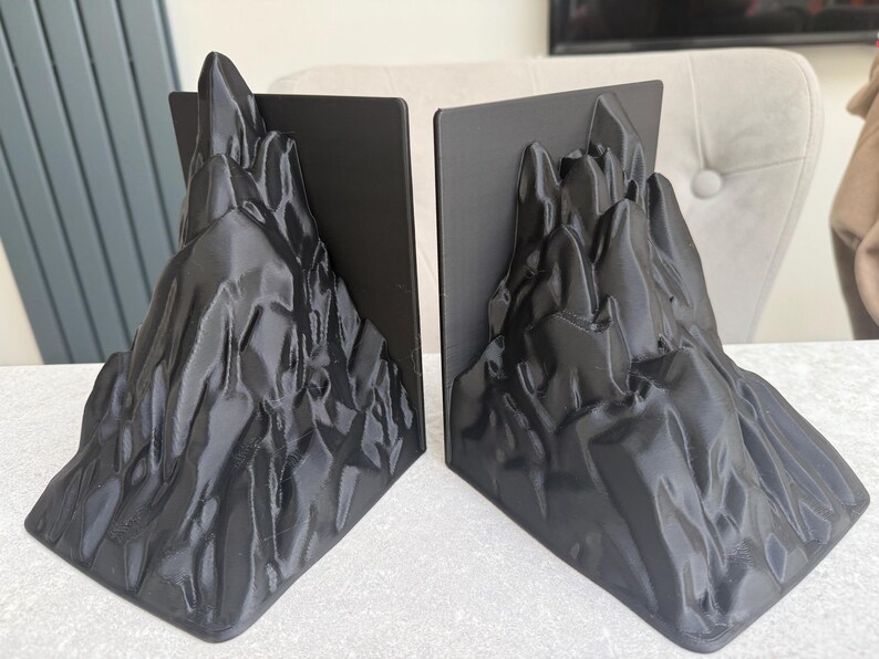 Stunning Minimalist Mountain Bookends Set – 3D Printed, Custom Colours image 17