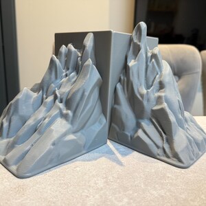 Stunning Minimalist Mountain Bookends Set – 3D Printed, Custom Colours image 16