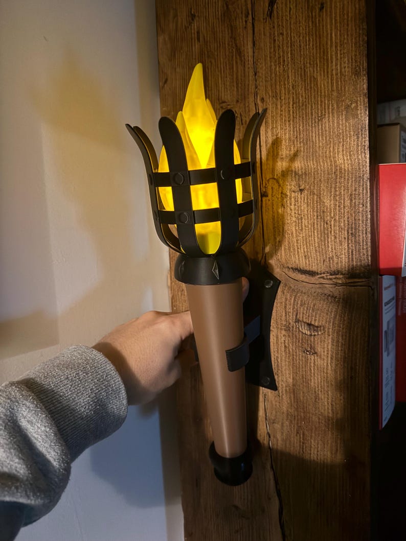 Gothic Torch Tealight Holder – 3D Printed Medieval Flame Lantern | Tabletop & Outdoor Decor image 4