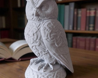 Majestic Celtic Owl Sculpture – 3D Printed Art, Mythic Home Decor, Unique Gift for Nature Lovers
