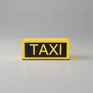3D Printed TAXI LED Lightbox Sign - Retro Home Bar Decor image 1