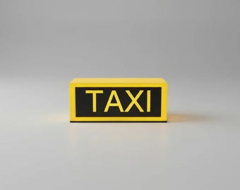 3D Printed TAXI LED Lightbox Sign - Retro Home Bar Decor