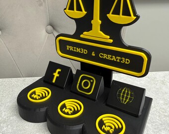 Custom NFC Business Sign for Law Offices | Tap to Connect Desk Display | Fully Personalised Office & Reception Counter Stand