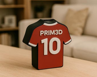 Personalised Football Shirt Money Box | Custom Name & Number | Choose Kit Colours | Kids Football Gift | Piggy Bank UK