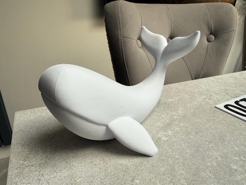 Whale Sculpture | Custom Colour Options | Modern Desk & Home Decor | 3D Printed image 3