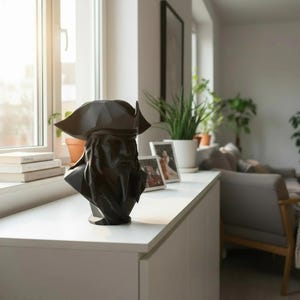 Pirate Bust Decor | 3D Printed Pirate Statue Bild 2