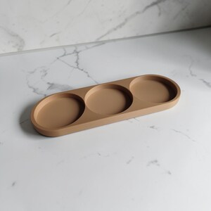 Minimalist Toothbrush Holder Set with Tray | Modern Bathroom Organiser | Ripple Design Accessories | Neutral Bathroom Storage image 6