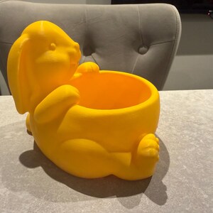 Easter Bunny Sweet Pot | 3D Printed Rabbit Candy Bowl | Personalised Egg Holder | Spring Table Decor | Kids Easter Gift UK image 5