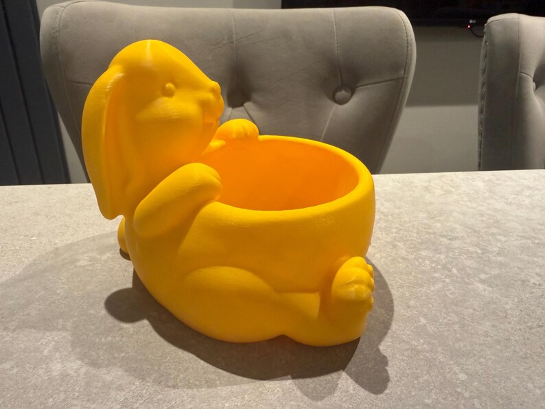 Easter Bunny Sweet Pot | 3D Printed Rabbit Candy Bowl | Personalised Egg Holder | Spring Table Decor | Kids Easter Gift UK image 5