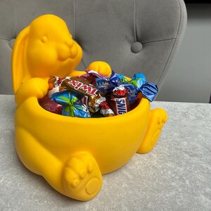 Easter Bunny Sweet Pot | 3D Printed Rabbit Candy Bowl | Personalised Egg Holder | Spring Table Decor | Kids Easter Gift UK image 7