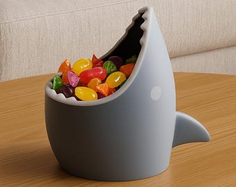 3D Printed Shark Sweet Bowl – Unique Shark Snack Dish | Fun Ocean Decor Gift | Custom Colour Options | Cool 3D Printed Homeware