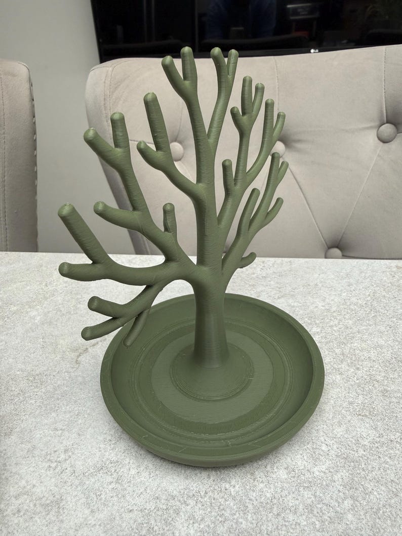 Elegant 3D Printed Jewellery Tree Stand | Modern Earring Holder | Necklace Organiser | Minimalist Display for Dressing Table or Gift image 4