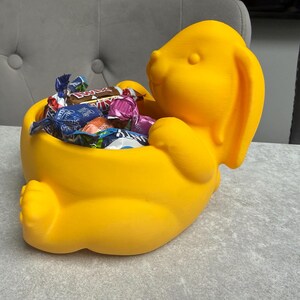 Easter Bunny Sweet Pot | 3D Printed Rabbit Candy Bowl | Personalised Egg Holder | Spring Table Decor | Kids Easter Gift UK image 3