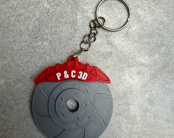 Personalised Brake Disc Keyring | Car Enthusiast Keychain | Automotive Gift | Disc & Caliper Keyring | Handmade UK