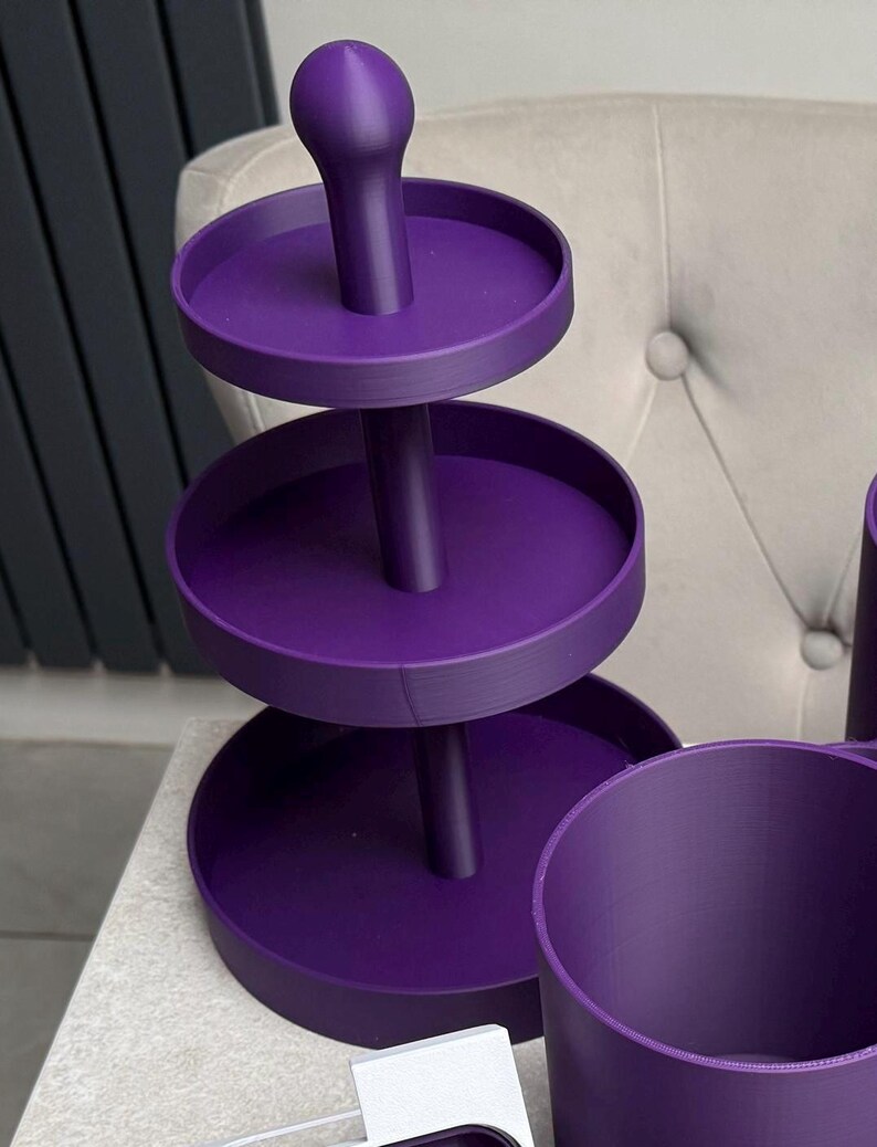 3-Tier Afternoon Tea Cake Stand – Custom Colours – Elegant Dessert Display - 3D Printed image 4