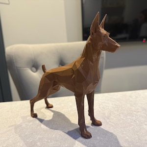 3D-Printed Dobermann Sculpture – Modern Minimalist Home Décor for Dog Lovers afbeelding 2
