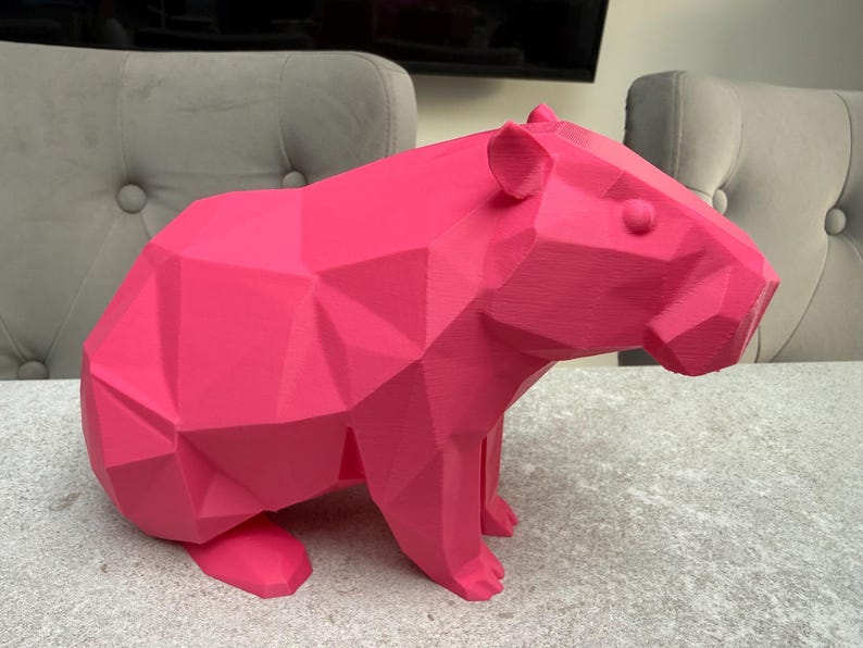 Adorable 3D Printed Capybara Figurine | Custom Colours | Unique Gift for Animal Lovers & Desk Decor image 2