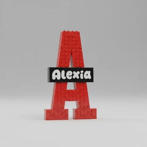Personalised LEGO inspired Letter Light | Custom Kids Name Sign | Boys Bedroom Decor | Nursery Shelf Letter | Gift for Kids image 3
