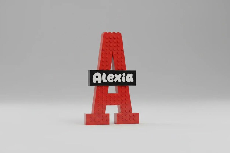 Personalised LEGO inspired Letter Light | Custom Kids Name Sign | Boys Bedroom Decor | Nursery Shelf Letter | Gift for Kids image 3